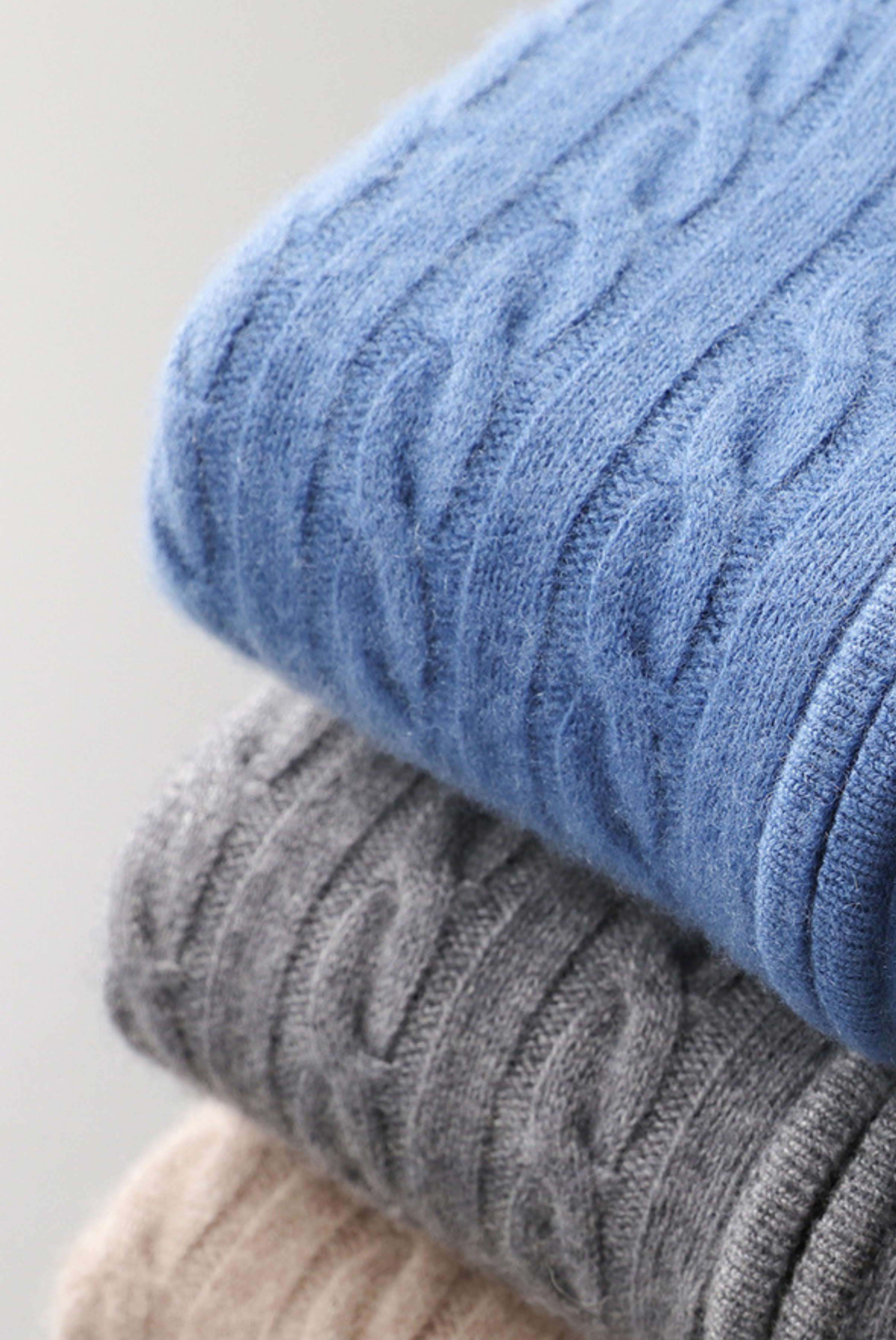 Blue Cashmere Zip-Up Jacket